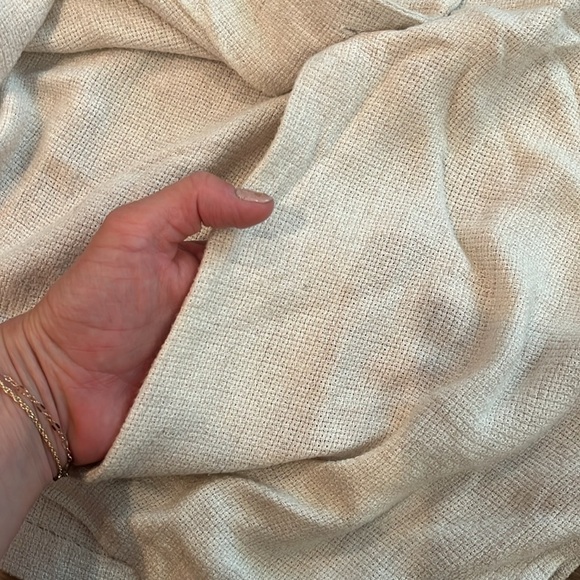 Vintage Fine Line Blouse Knit Button Down Cream Tan Size Small - Picture 11 of 11